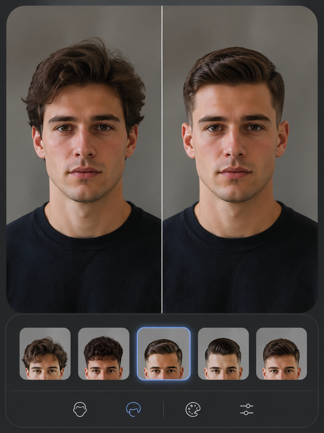 AI Ivy League haircut try on preview