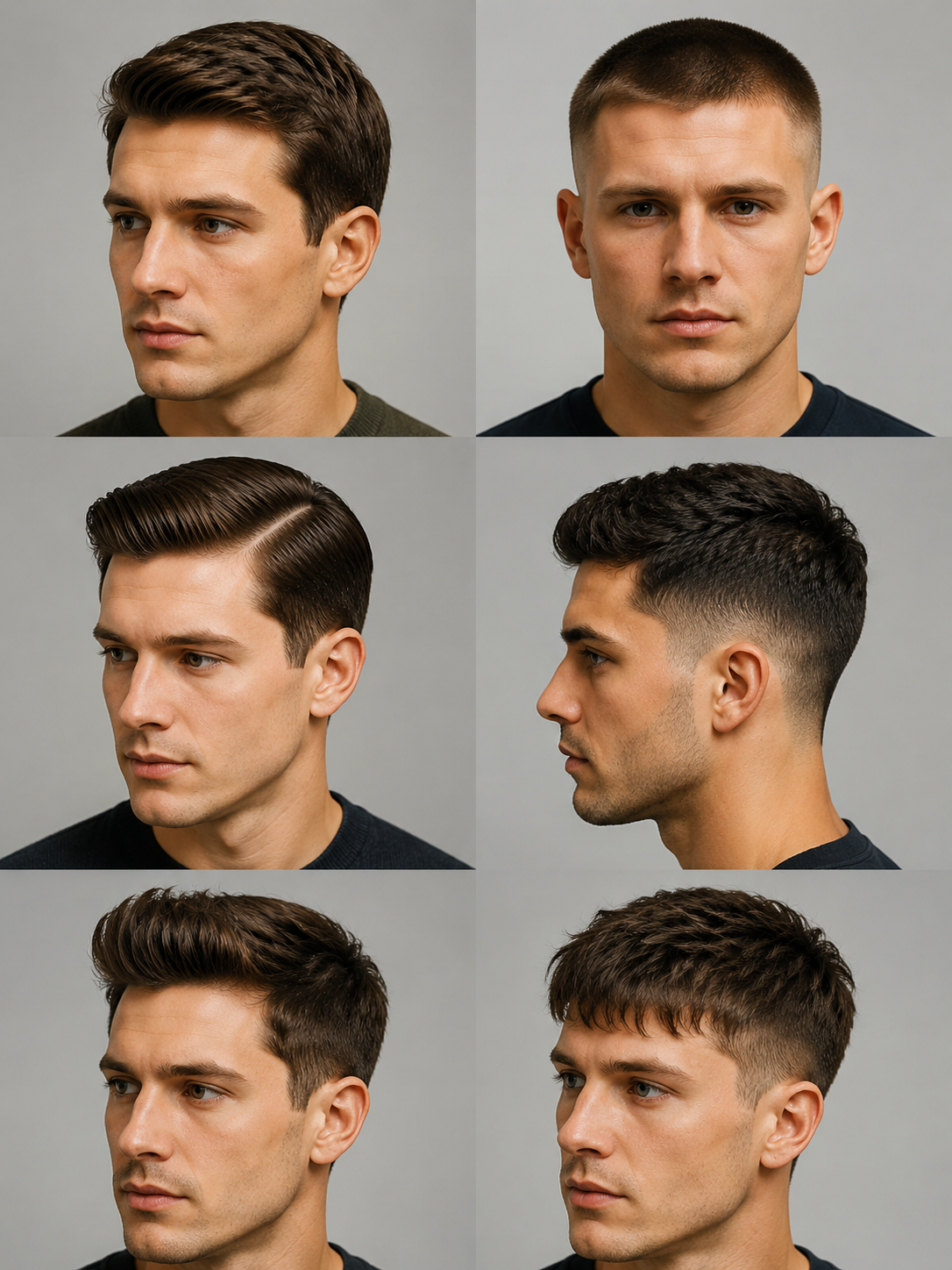 related men's Ivy League crew cut side part and taper ideas