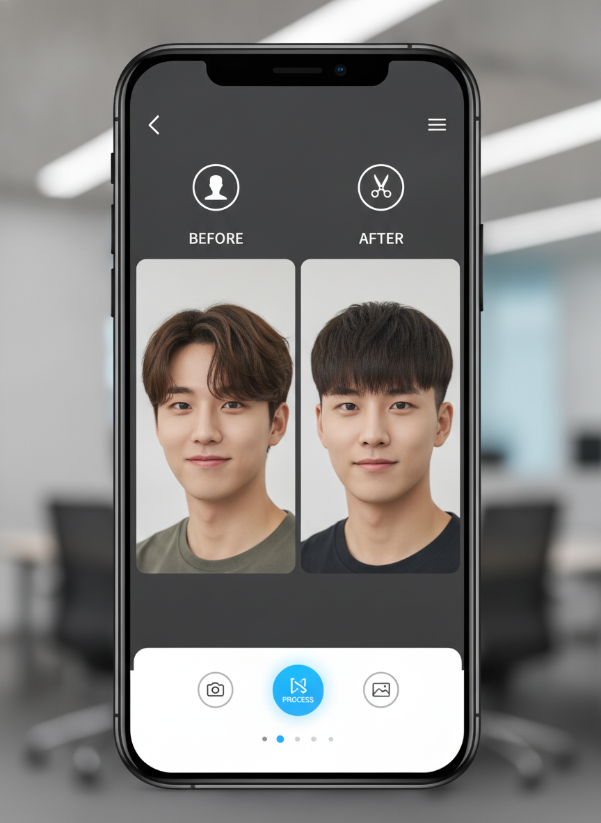 AI try on Korean hairstyles for men