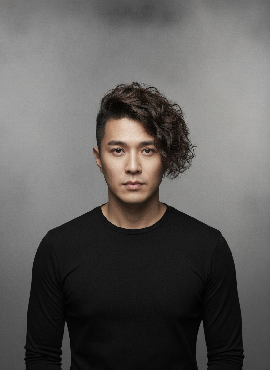 Korean wavy undercut for men