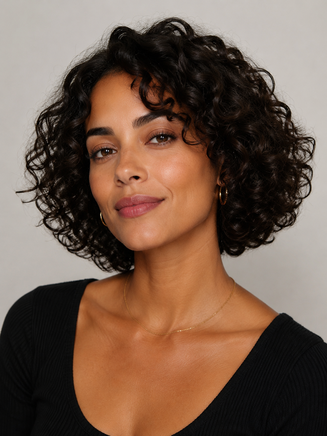 low maintenance curly bob hairstyle