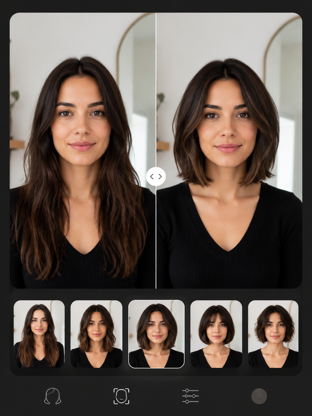 AI low maintenance hairstyle try on preview
