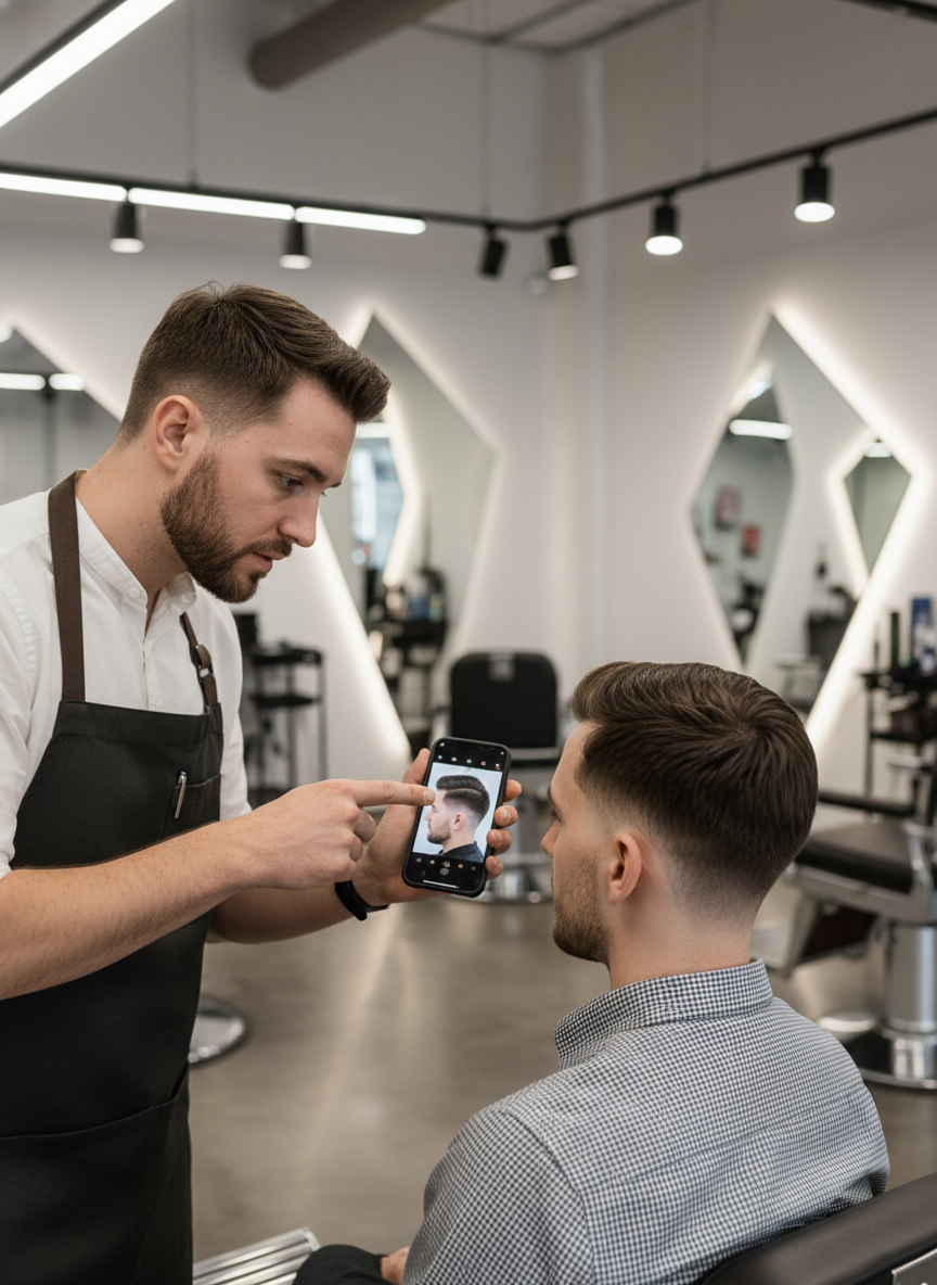 barber reference for a low taper fade consultation