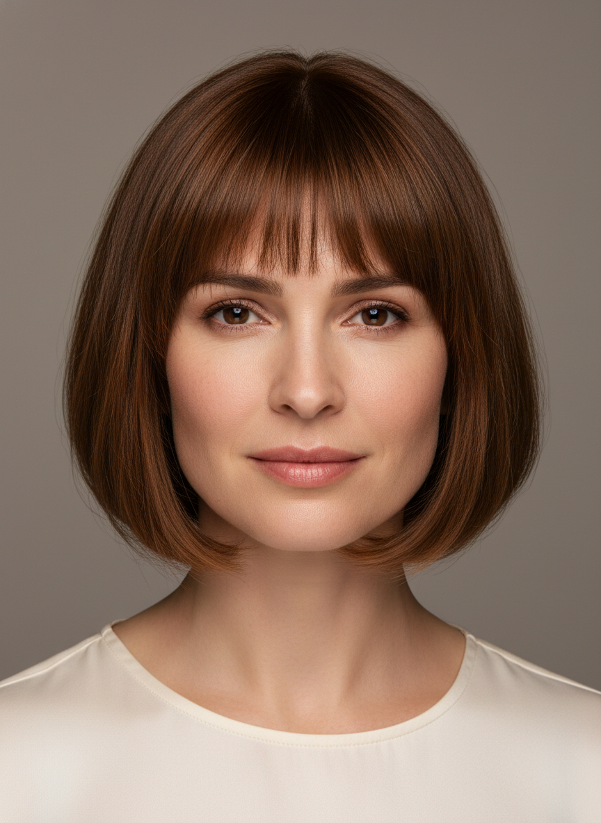 medium bob with bangs for fine hair