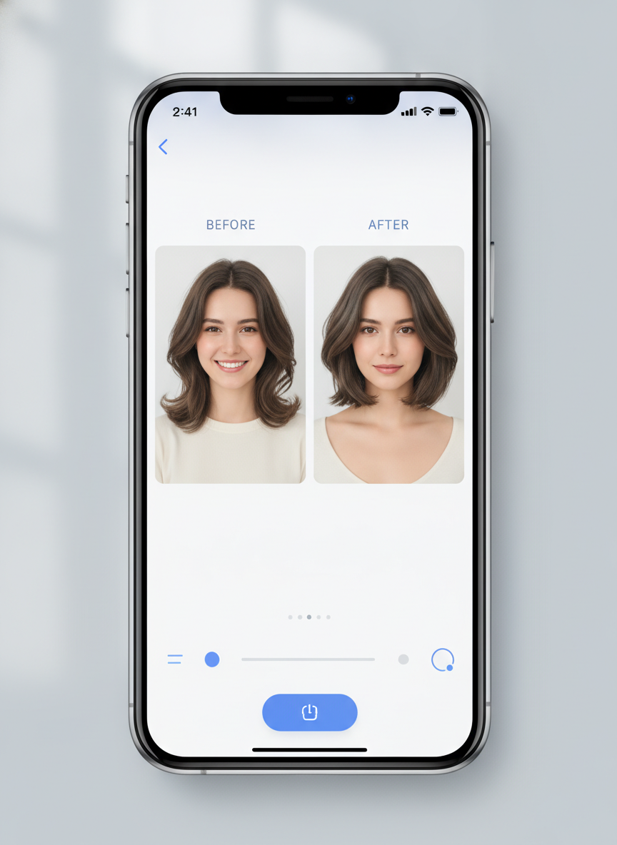 AI try on medium length haircuts