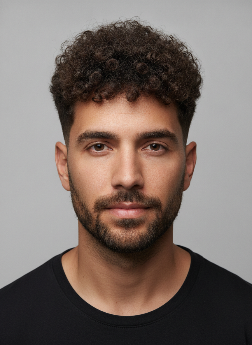2026 men's curly top fade haircut
