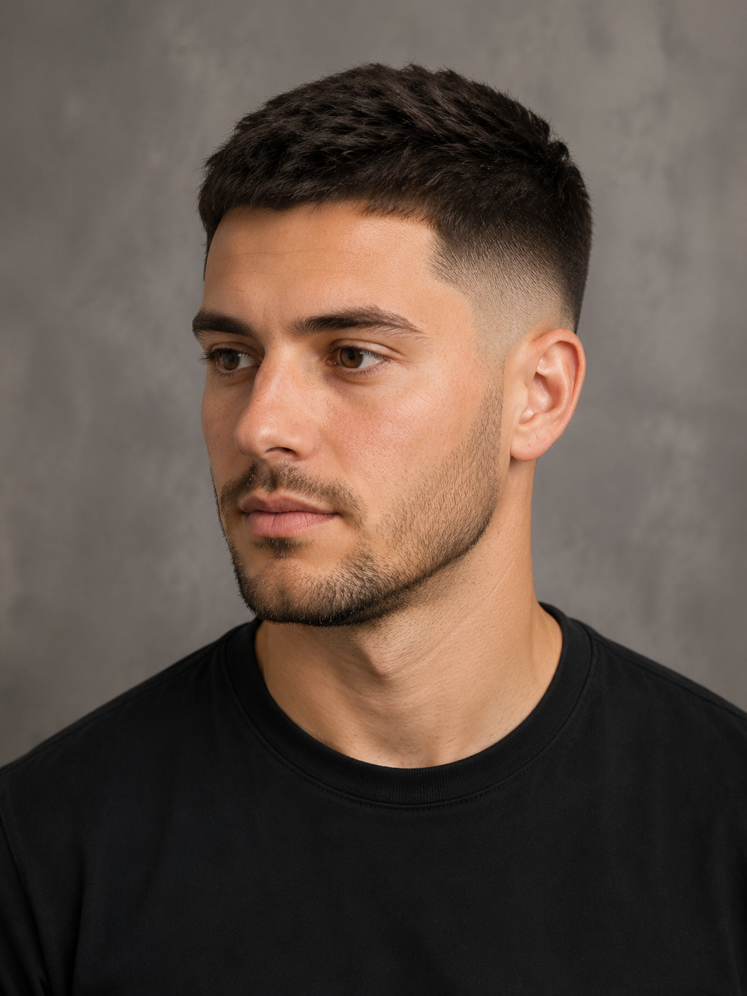 mid fade haircut with balanced side blend