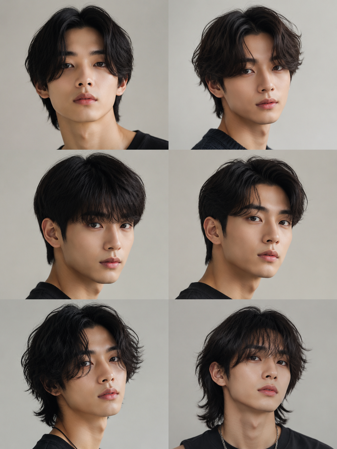 related men's middle part curtains and two block cut ideas