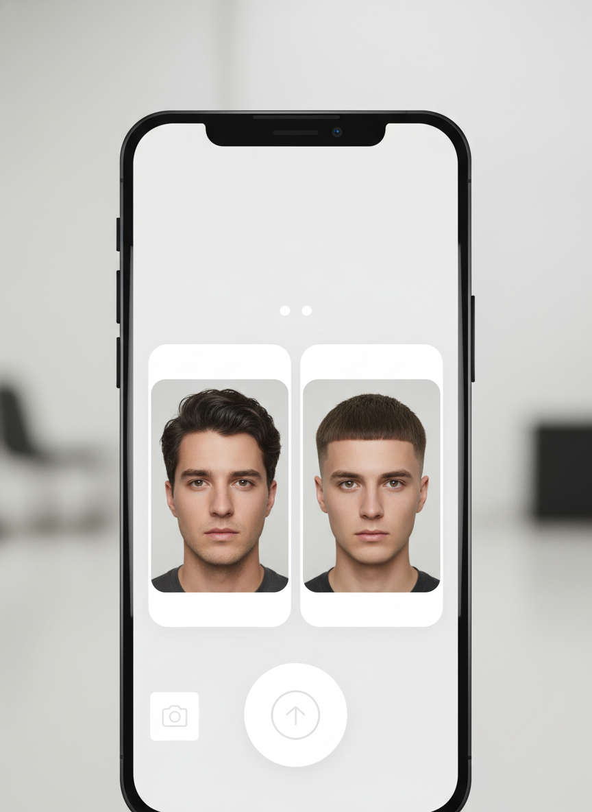 AI modern Caesar haircut try on preview