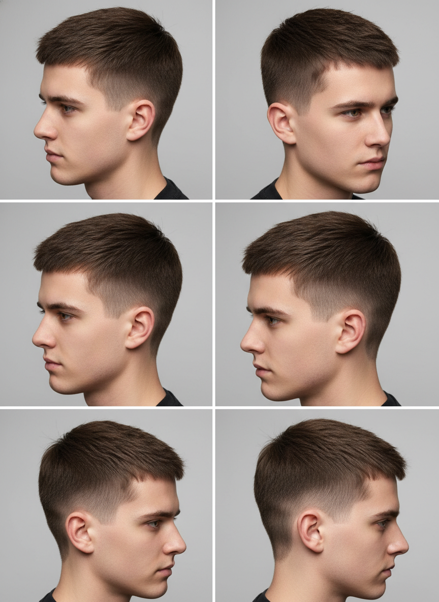 modern Caesar fade low mid high and skin fade comparison