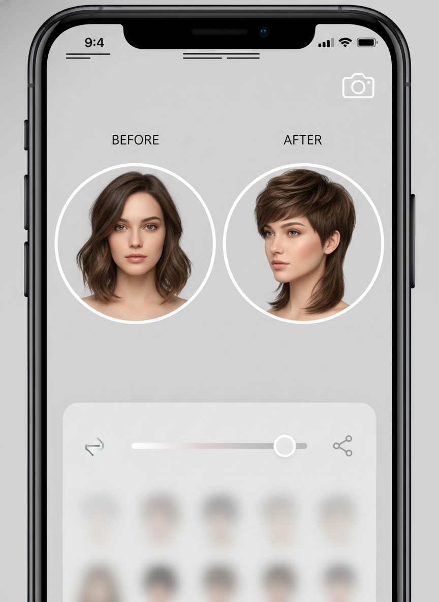AI back-length haircut try on preview