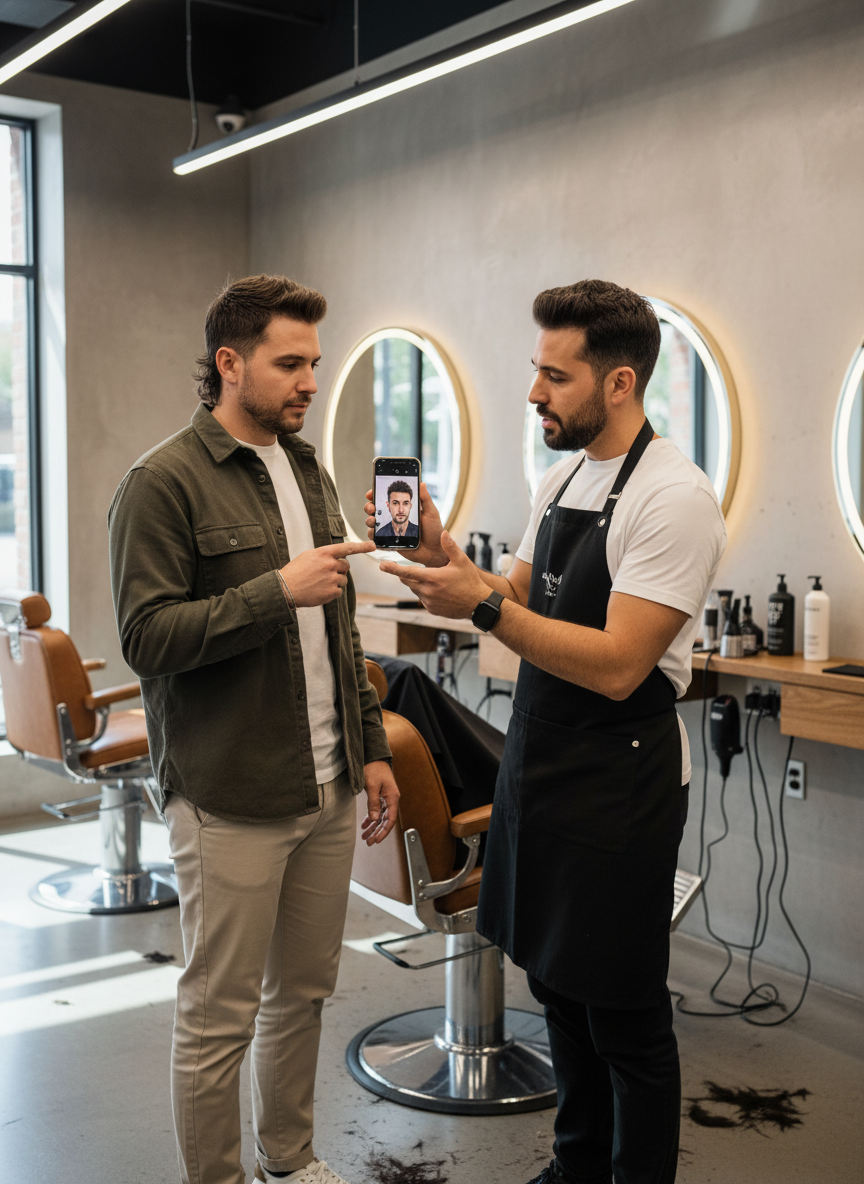 barber reference image for a modern back-length haircut