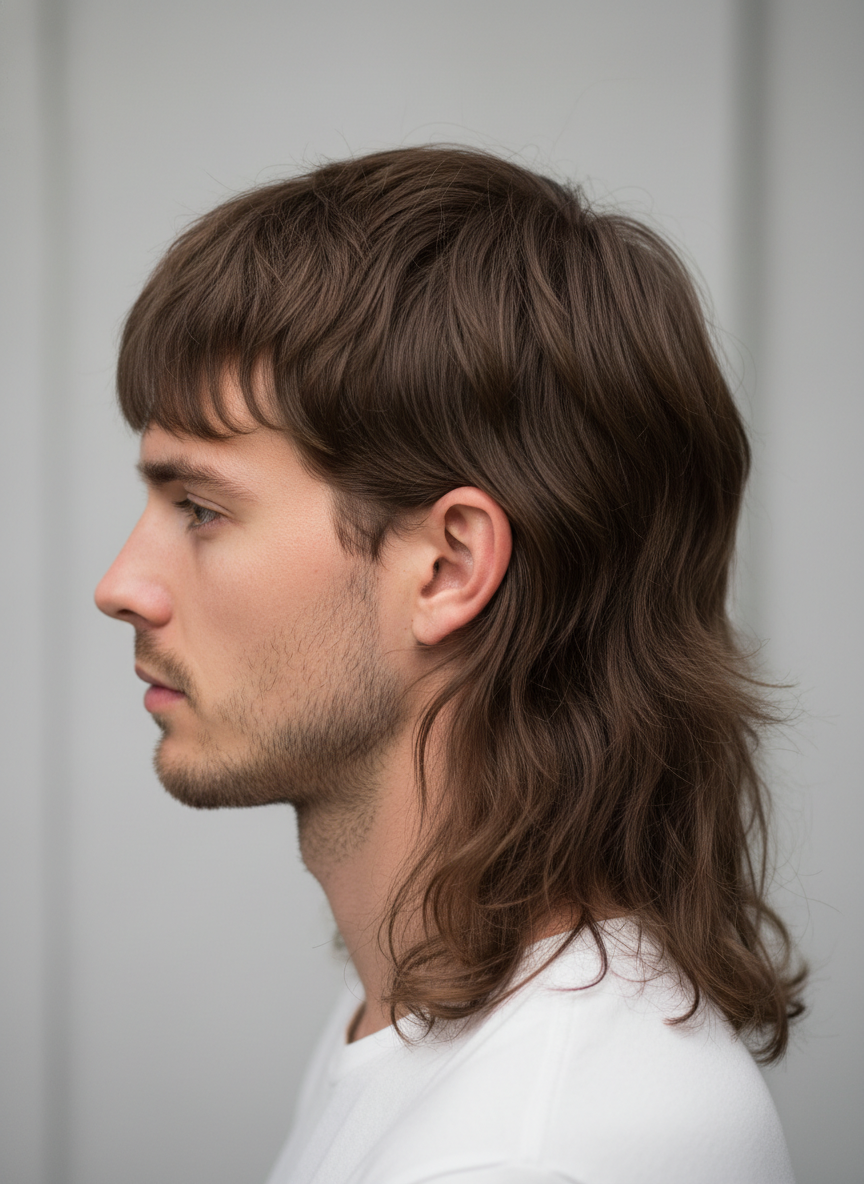 classic back-length haircut with short front and long back