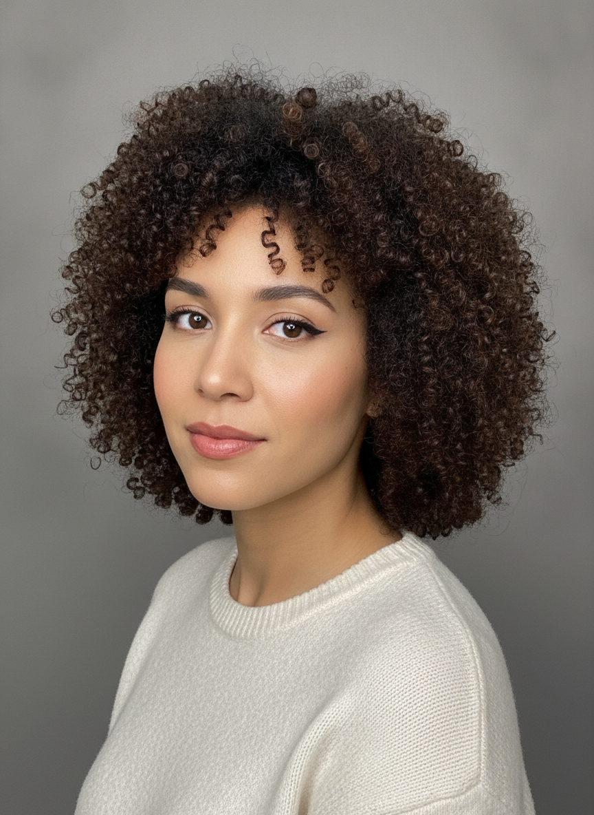 oval face curly bob