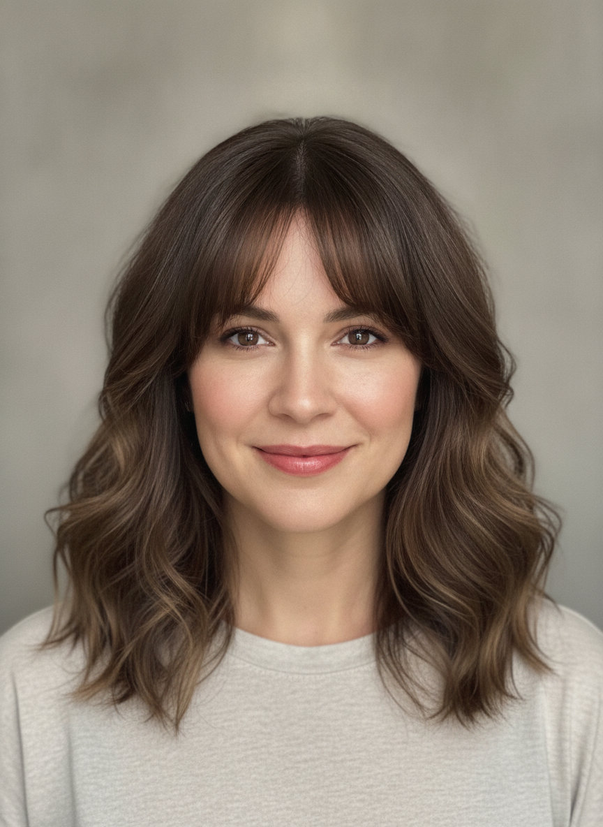 oval face curtain bangs