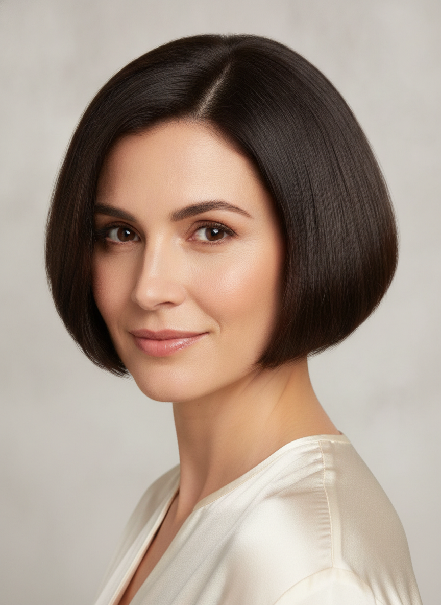 oval face Italian bob