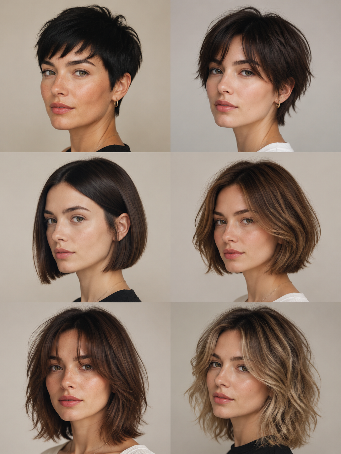 related women's pixie bixie short bob and curtain bangs ideas