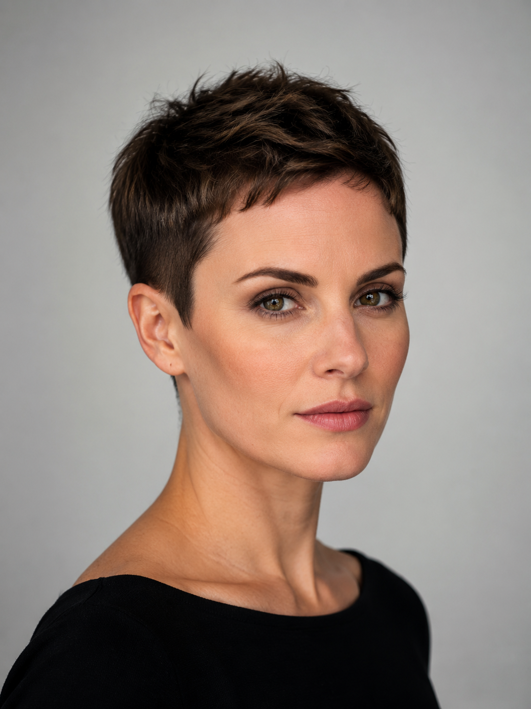short pixie cut with bold cropped look