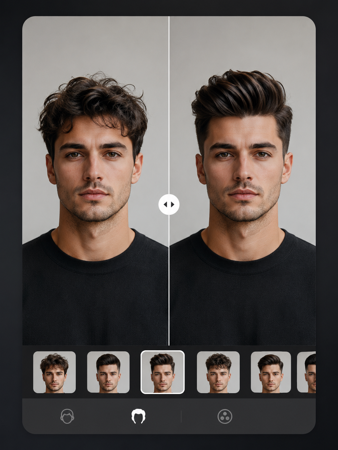 AI quiff haircut try on preview