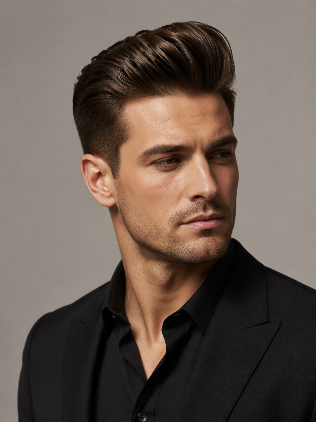 classic quiff with polished volume