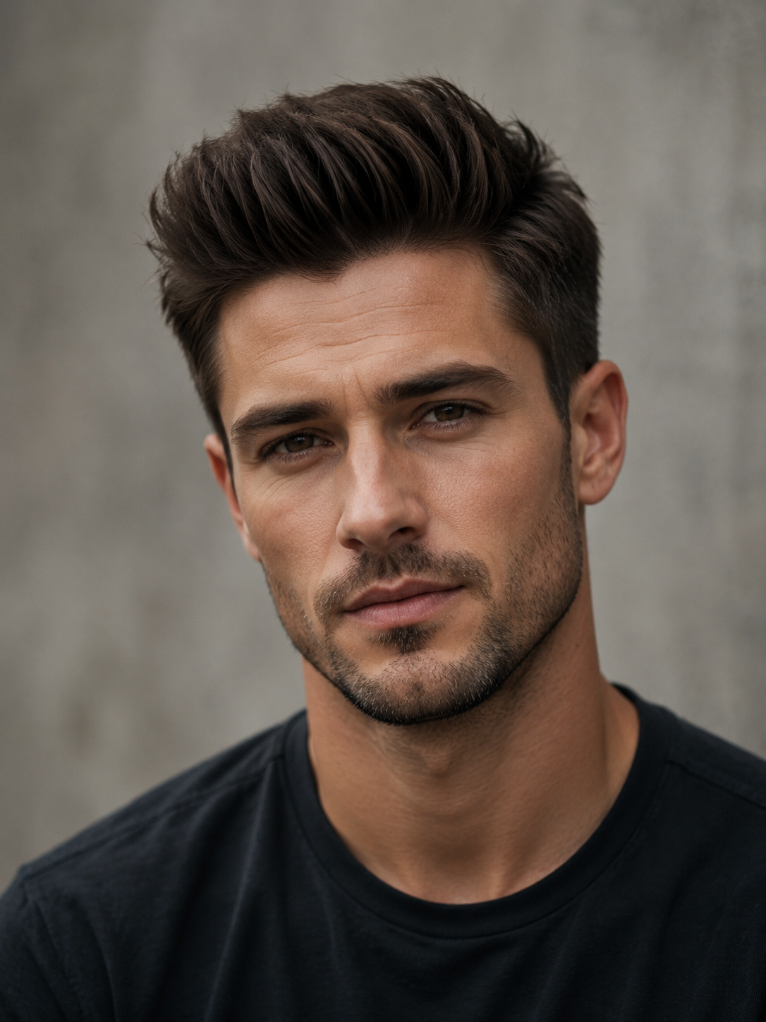 modern quiff with matte finish
