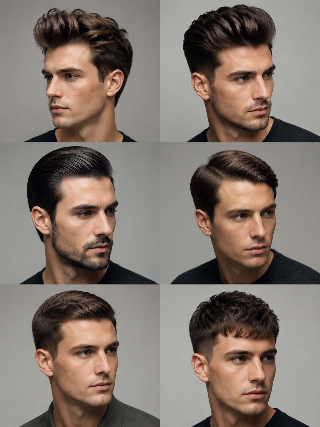 related men's quiff pompadour slicked back and fade ideas