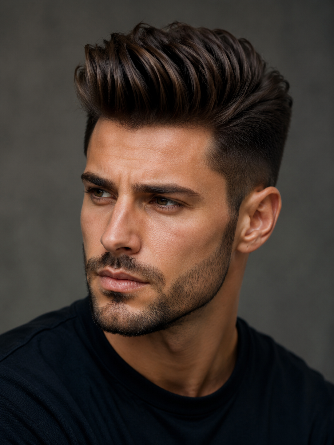 quiff for thick hair with controlled volume