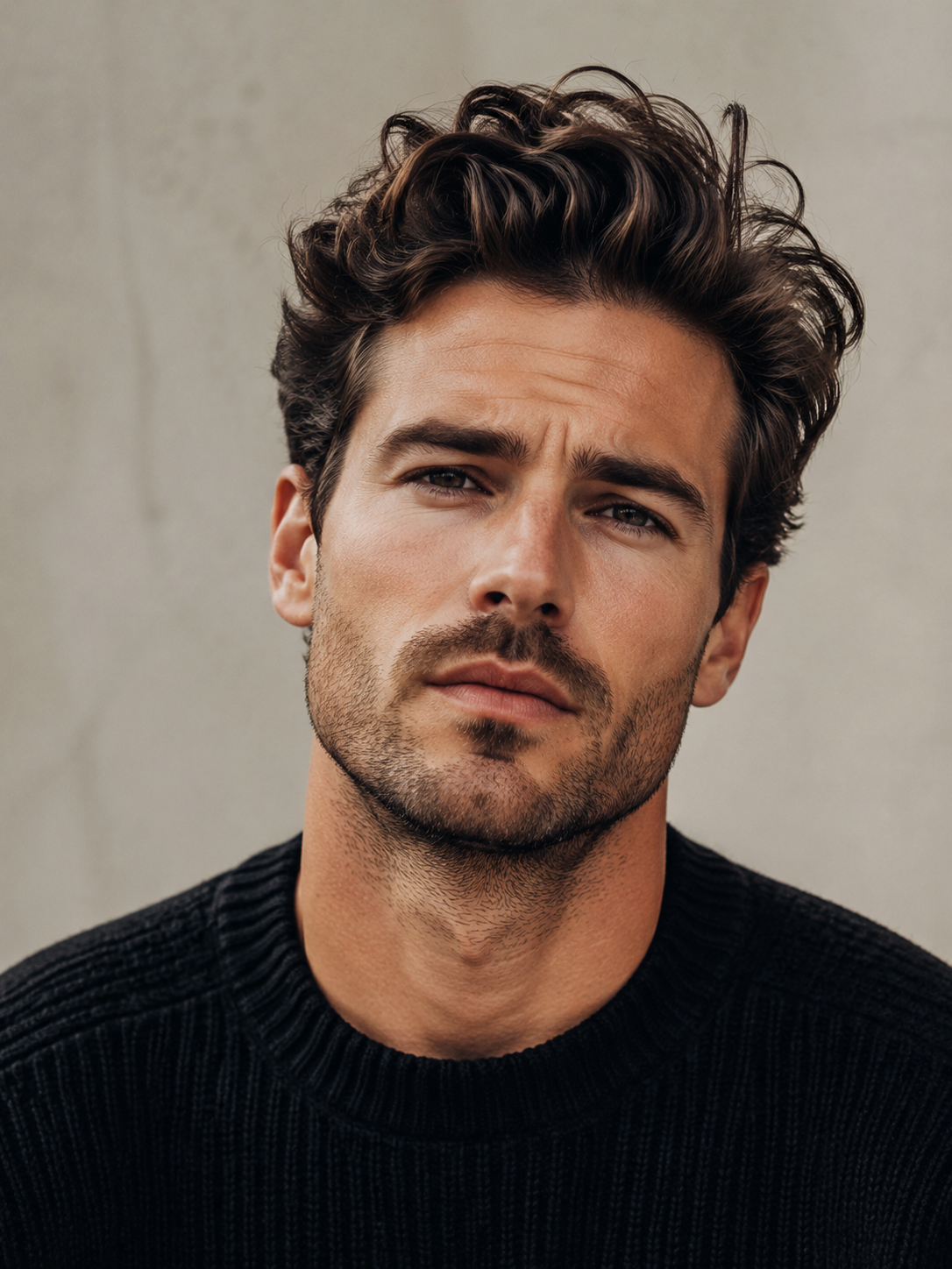 wavy quiff with natural texture