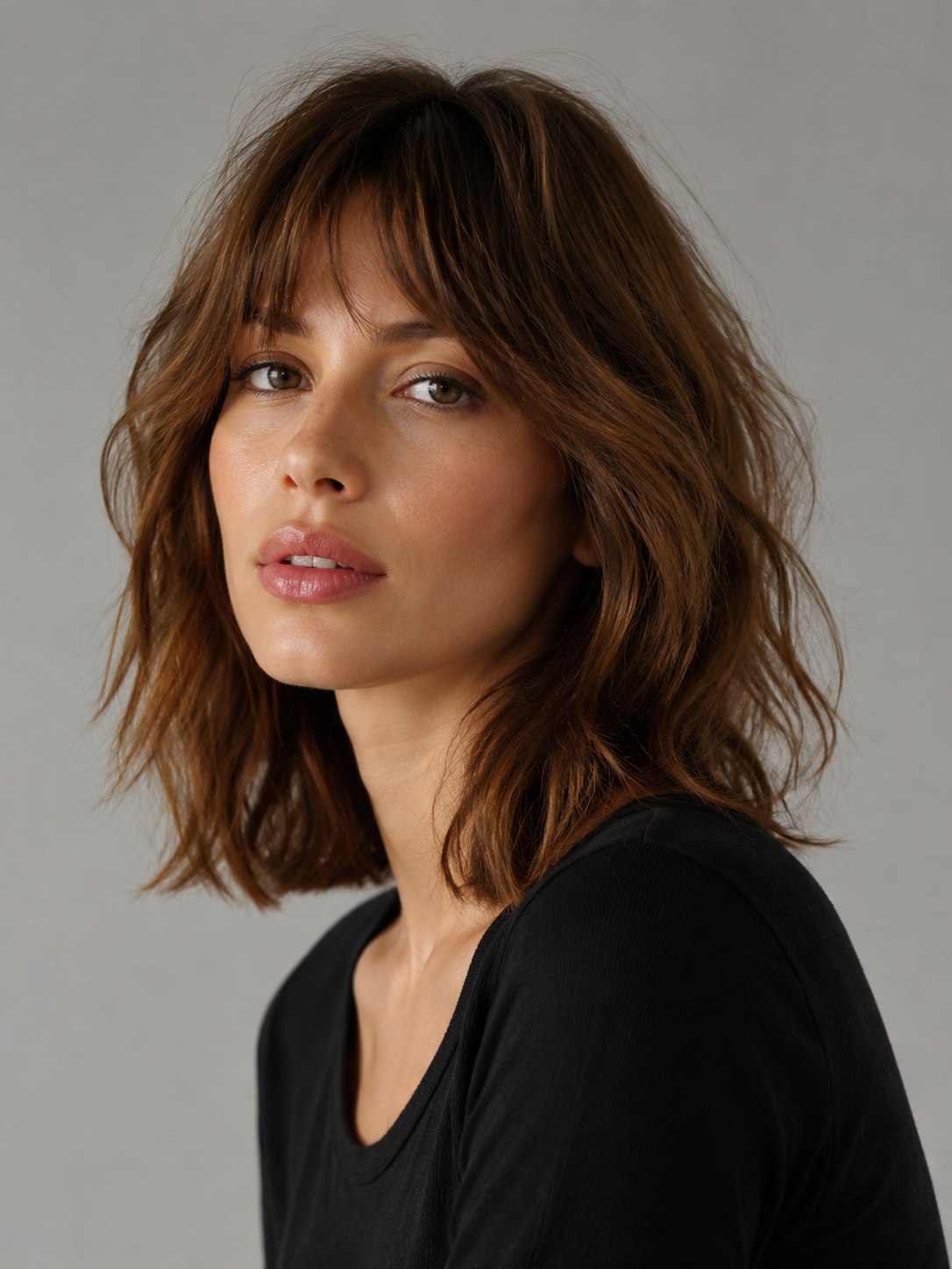 long shaggy bob with shoulder length and loose shaggy layers