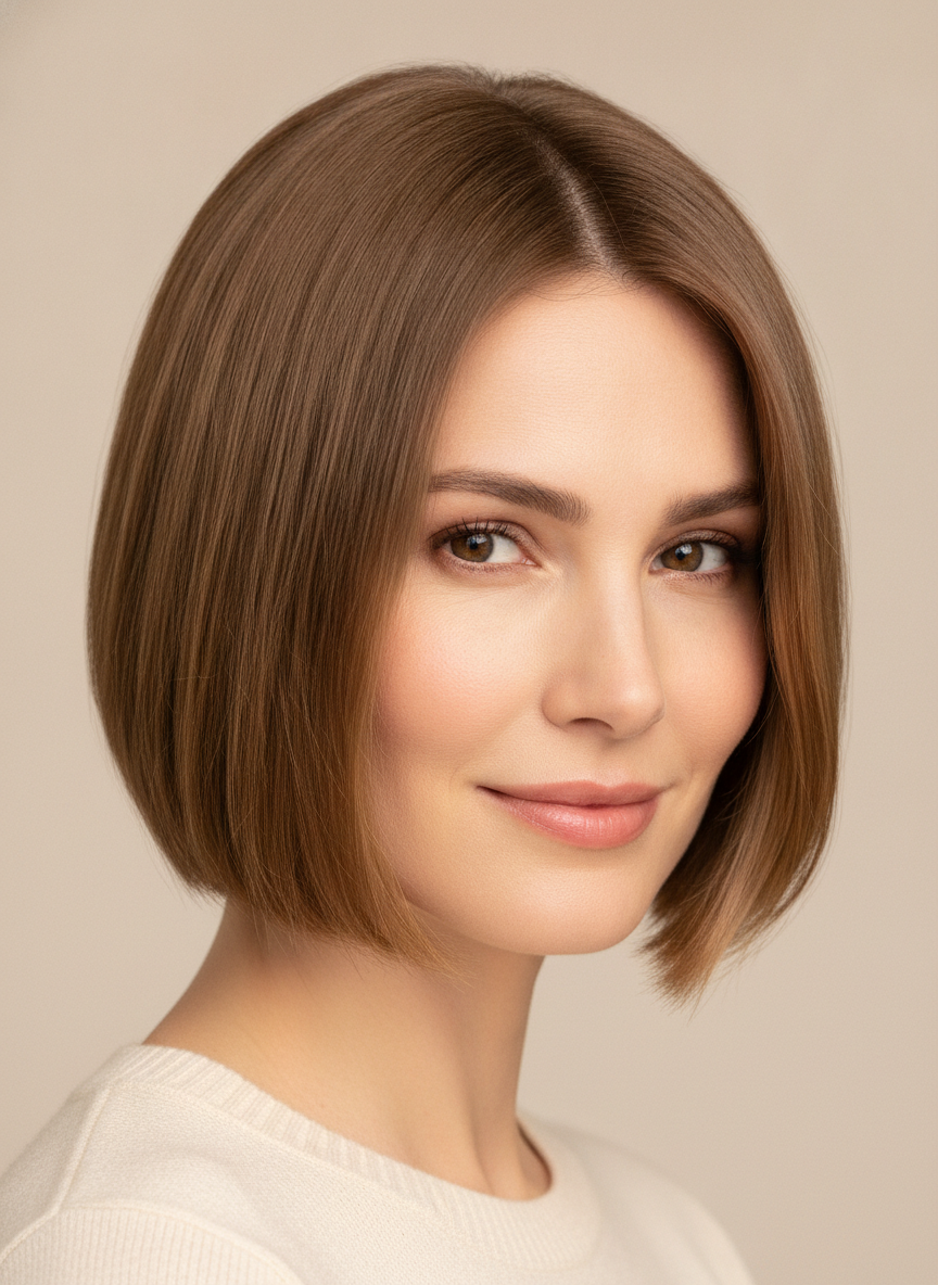 short bob for fine hair with clean blunt looking fuller ends