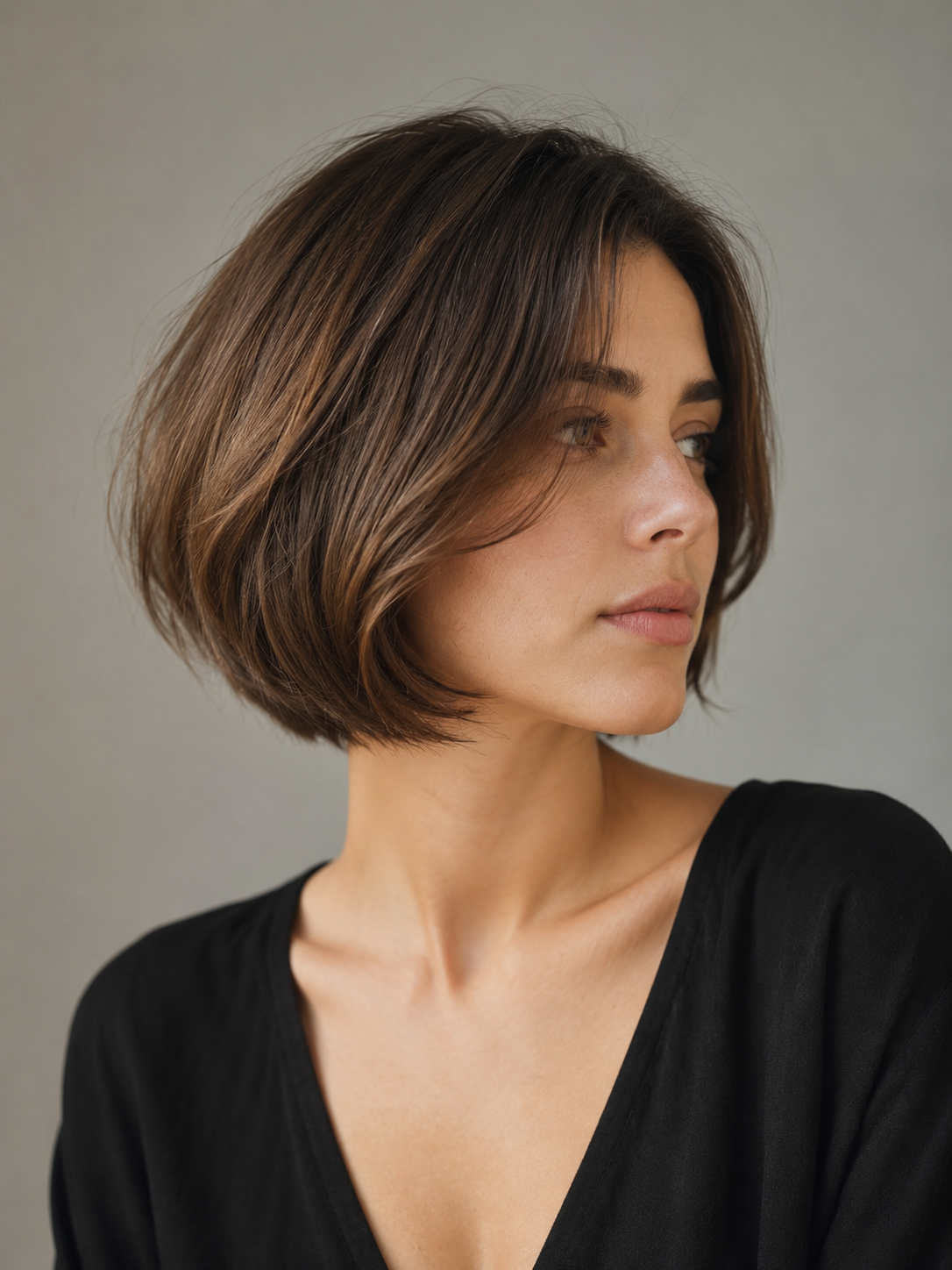 short layered bob haircut with soft movement