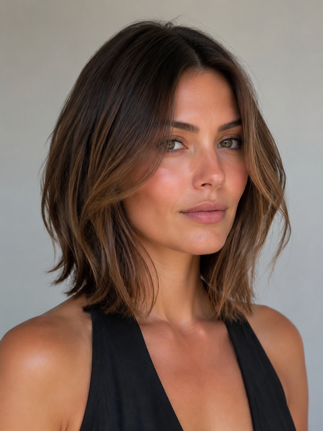 shoulder length bob haircut with soft face framing
