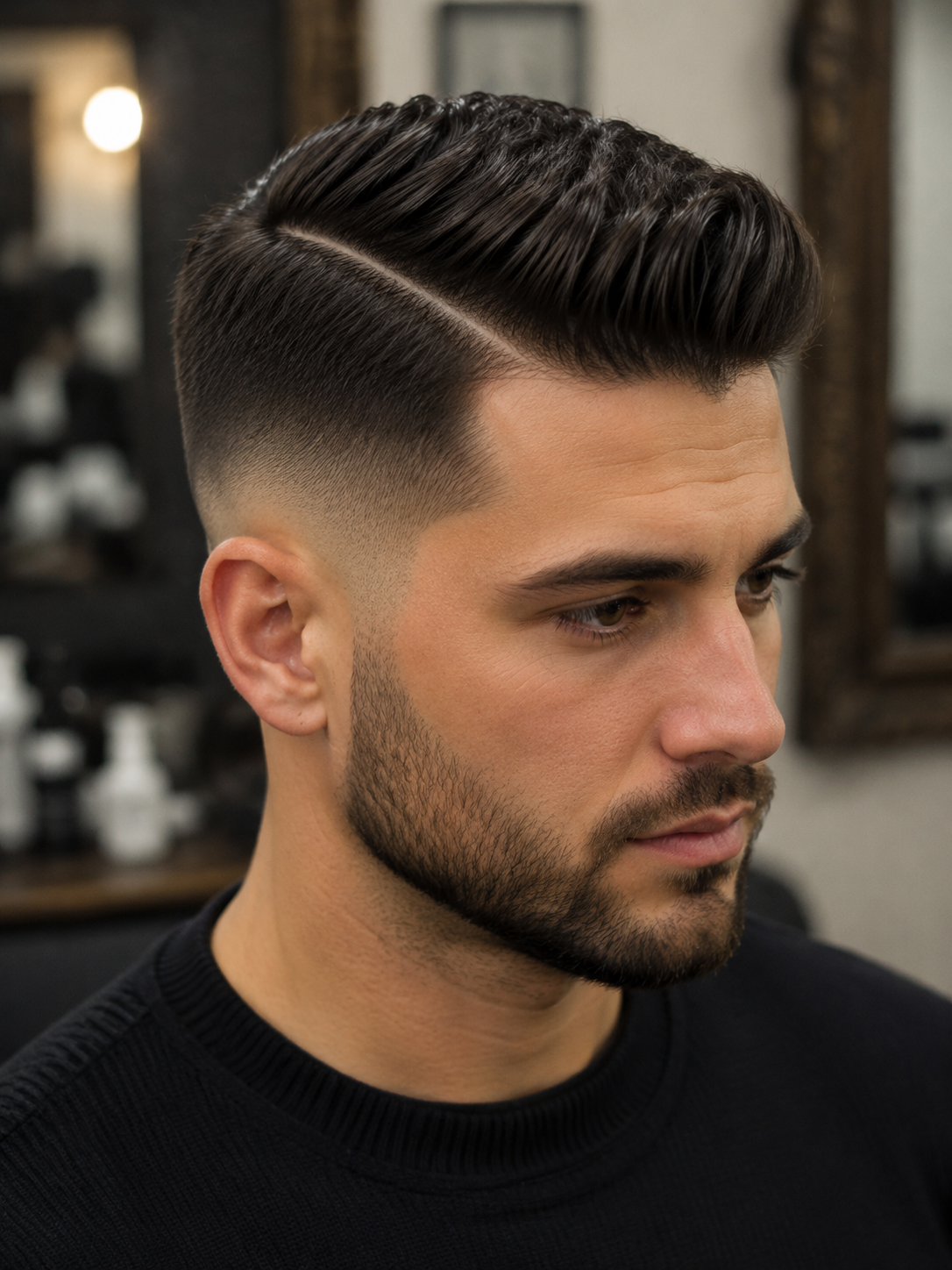 side part fade with sharp sides