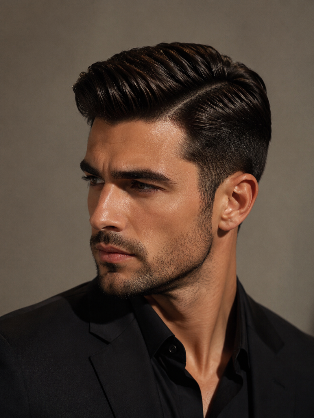 side part for thick hair with controlled top