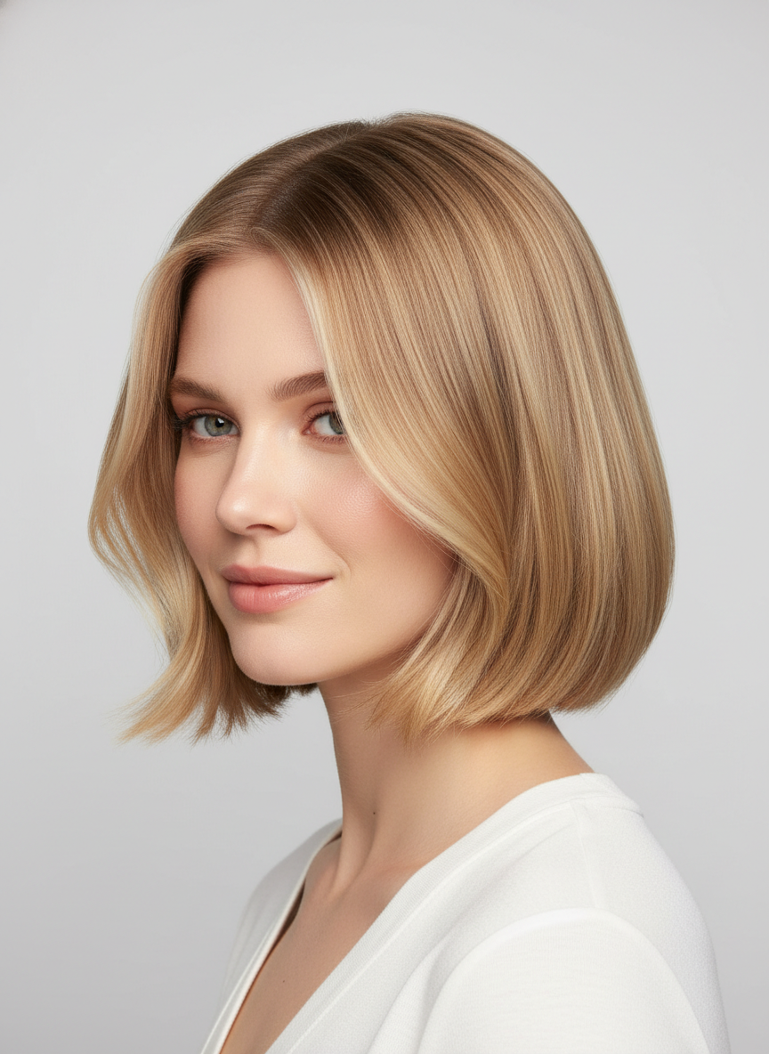 soft bob hairstyle with natural waves and gentle movement