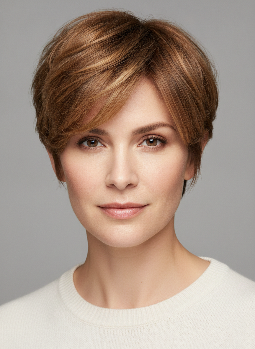 square face bixie cut