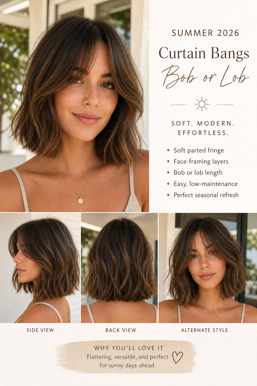 summer 2026 curtain bangs haircut