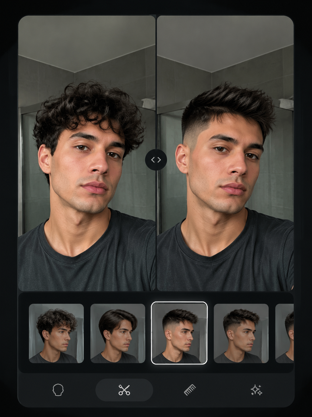 AI taper fade haircut try on preview