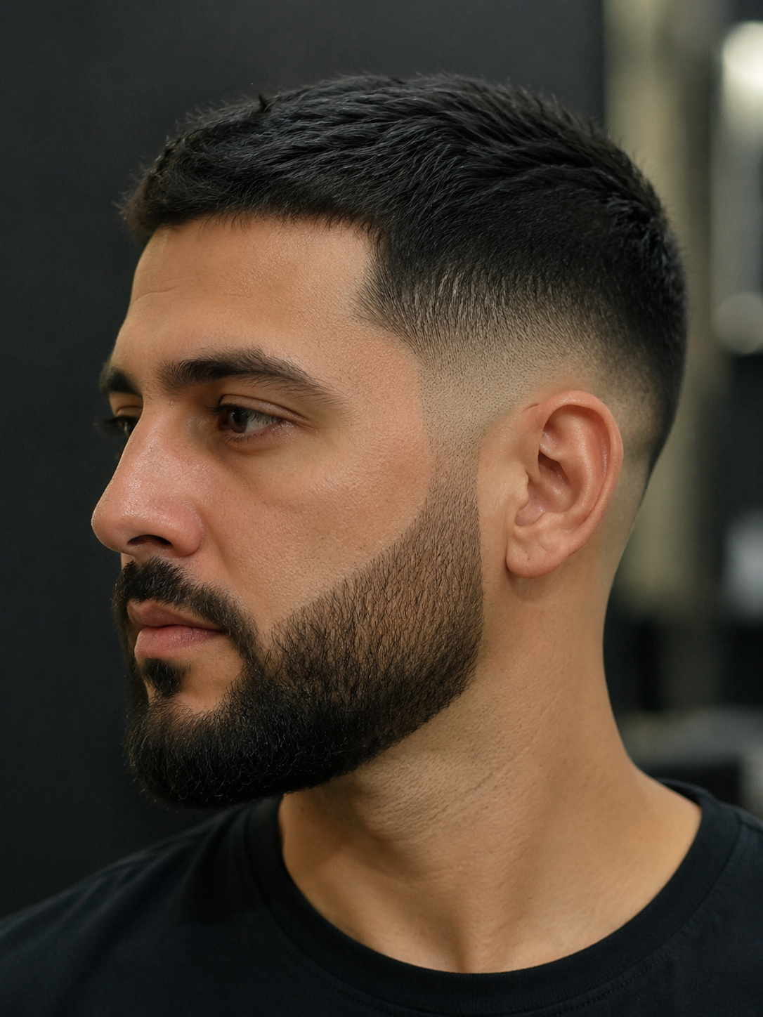 taper fade blended into beard