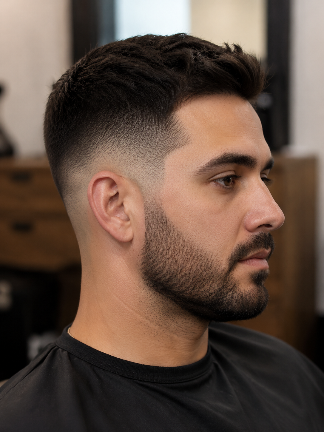 classic taper fade with clean edges