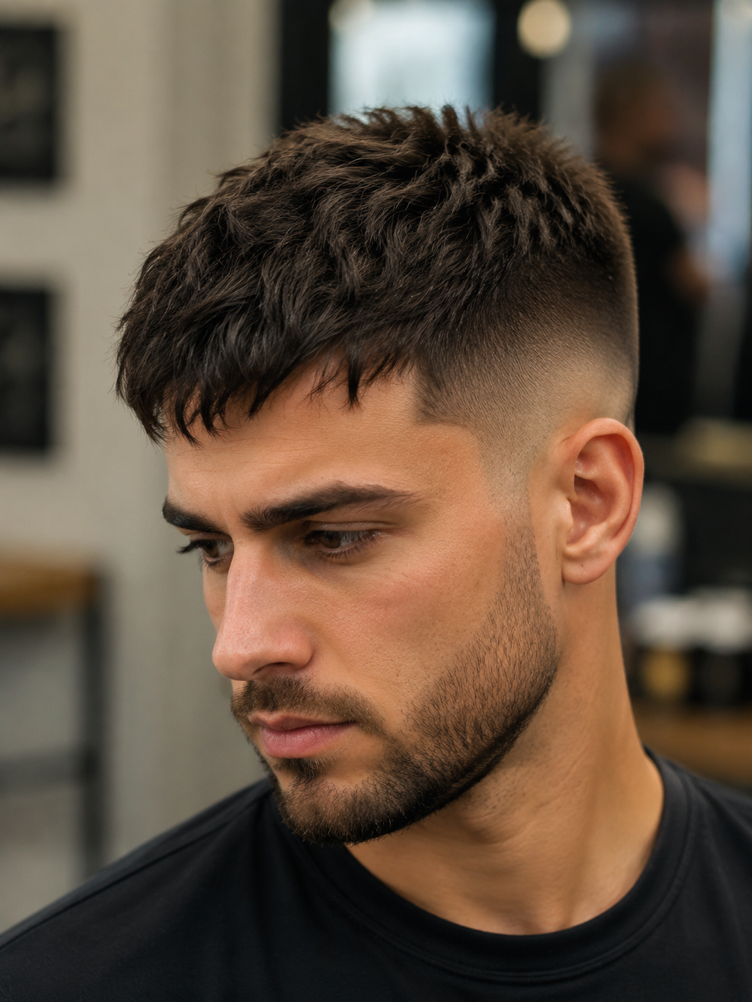 taper fade with textured crop top