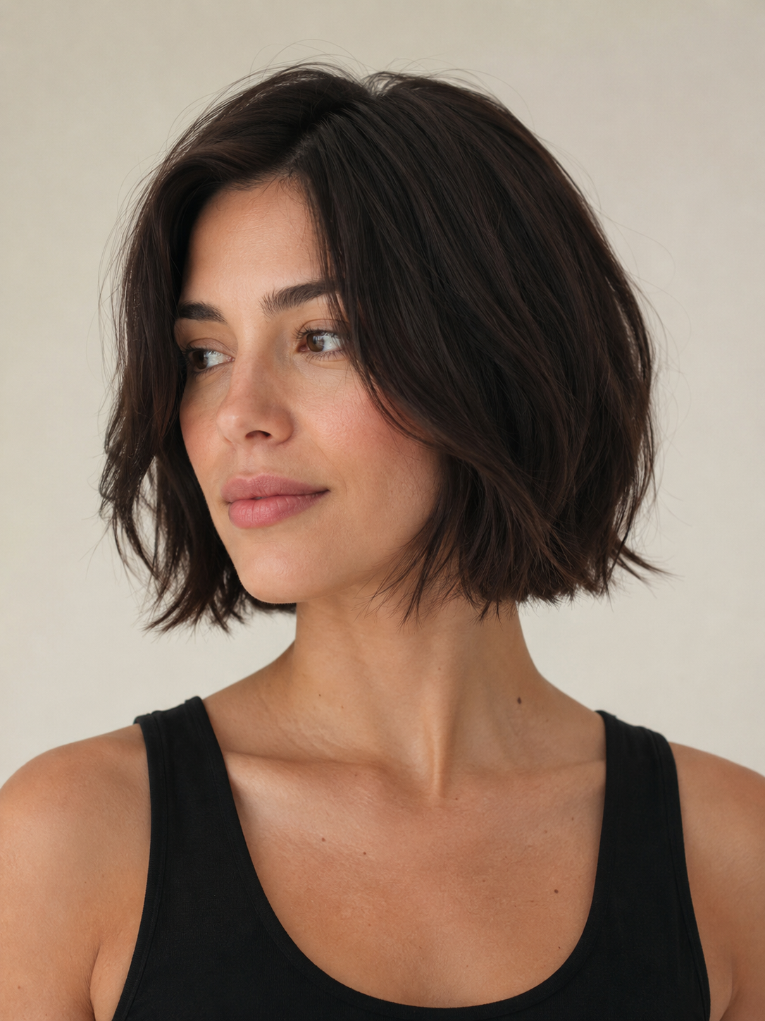 classic textured bob haircut with soft movement and clean bob shape