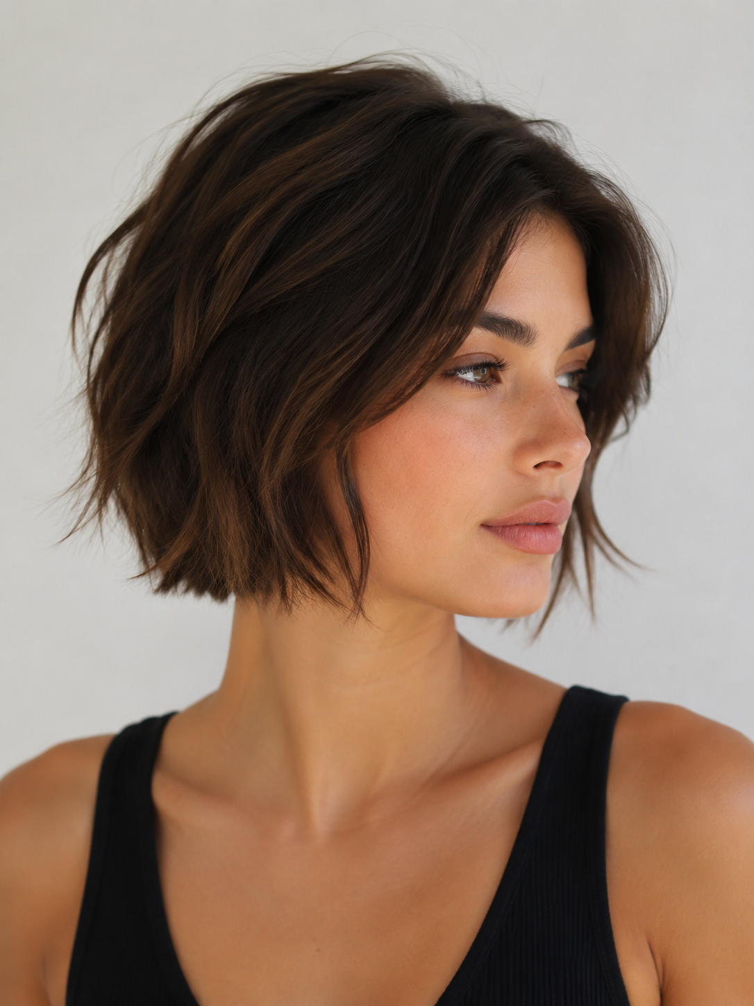 textured bob hairstyle with soft piecey ends and natural movement