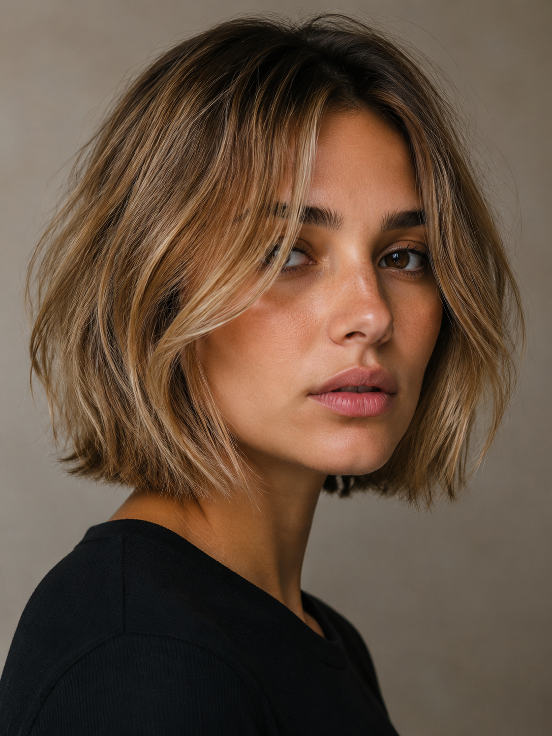 textured bob for fine hair with soft volume and clean shape