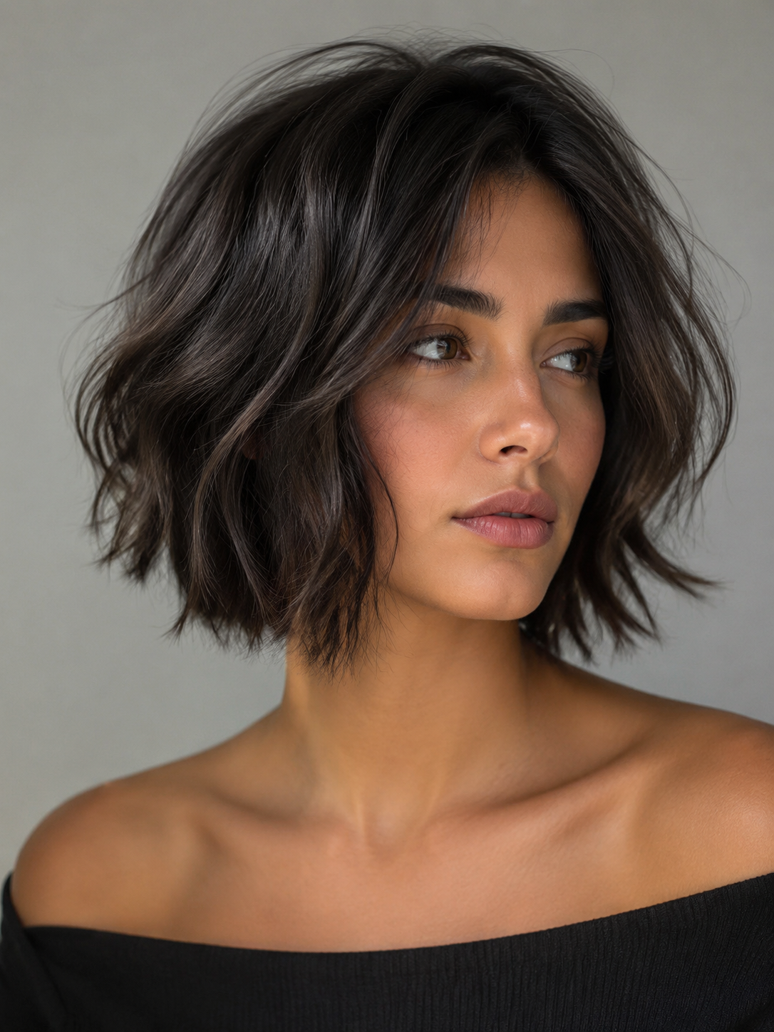 textured bob for thick hair with controlled volume and internal layering