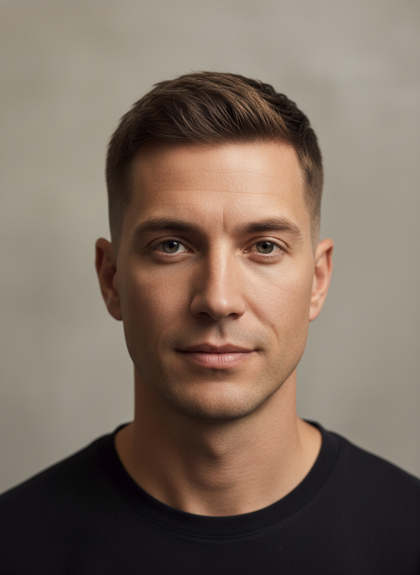 classic textured buzz cut for men