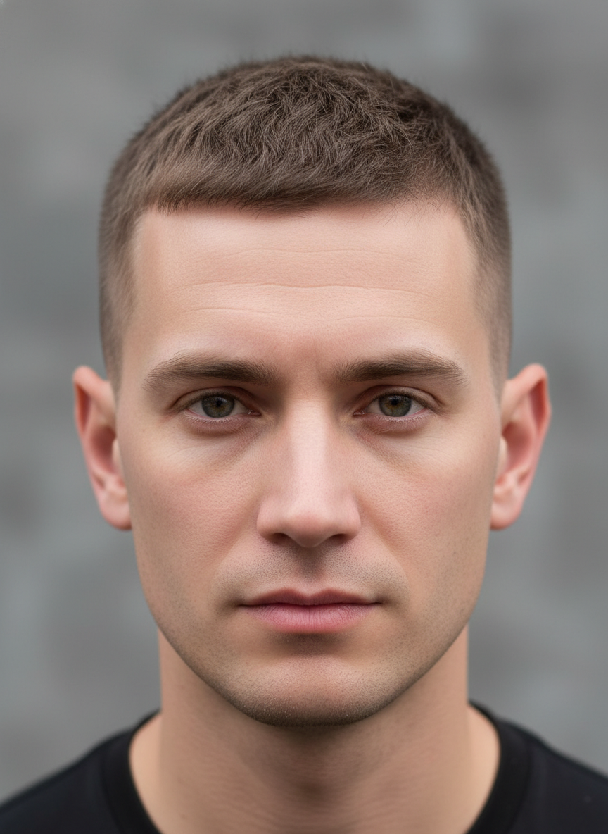 textured buzz cut showing short textured top