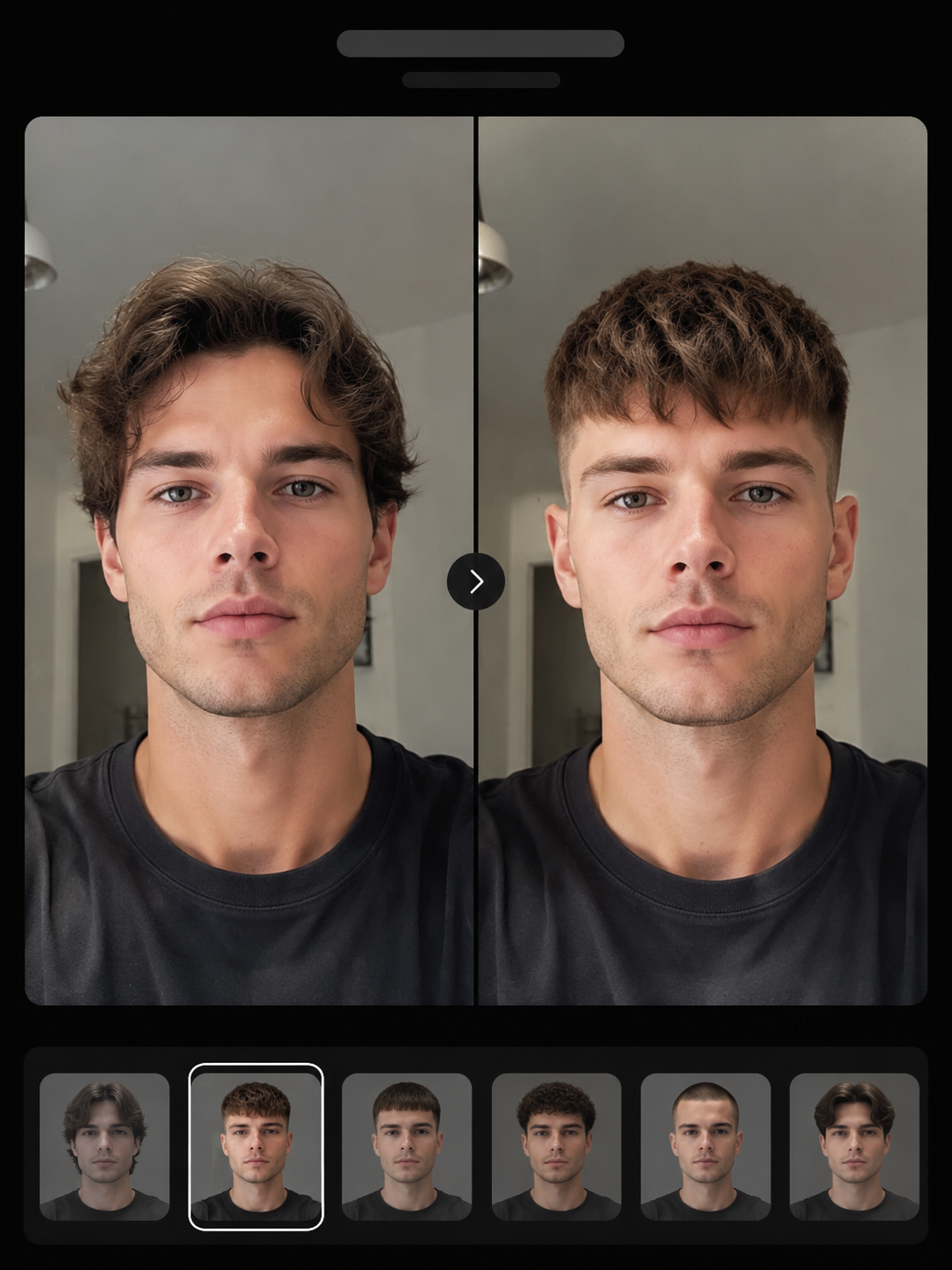 AI textured crop haircut try on preview