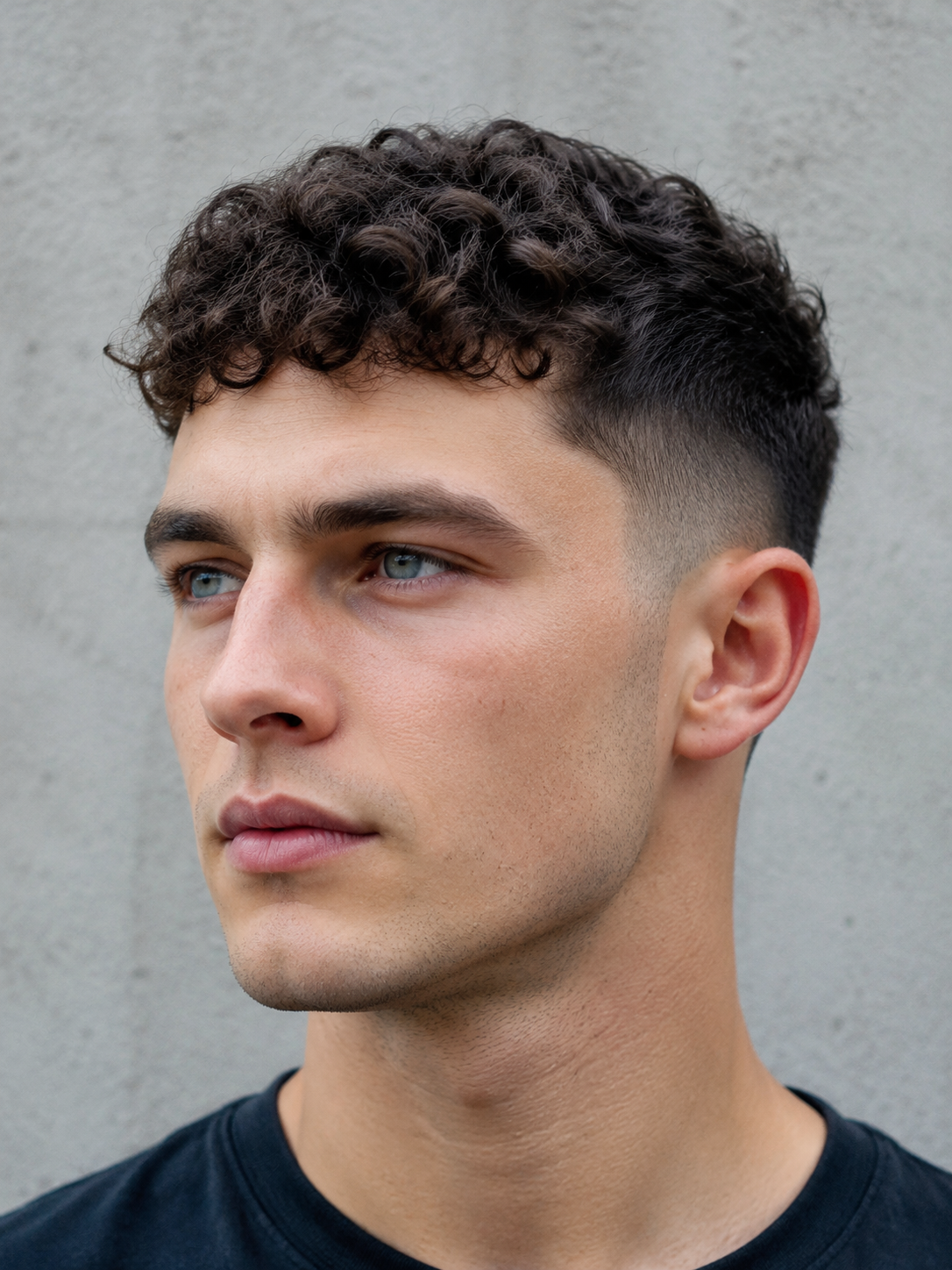 curly textured crop with shaped fringe