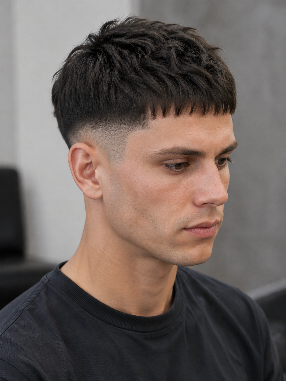 textured crop showing choppy top and clean sides